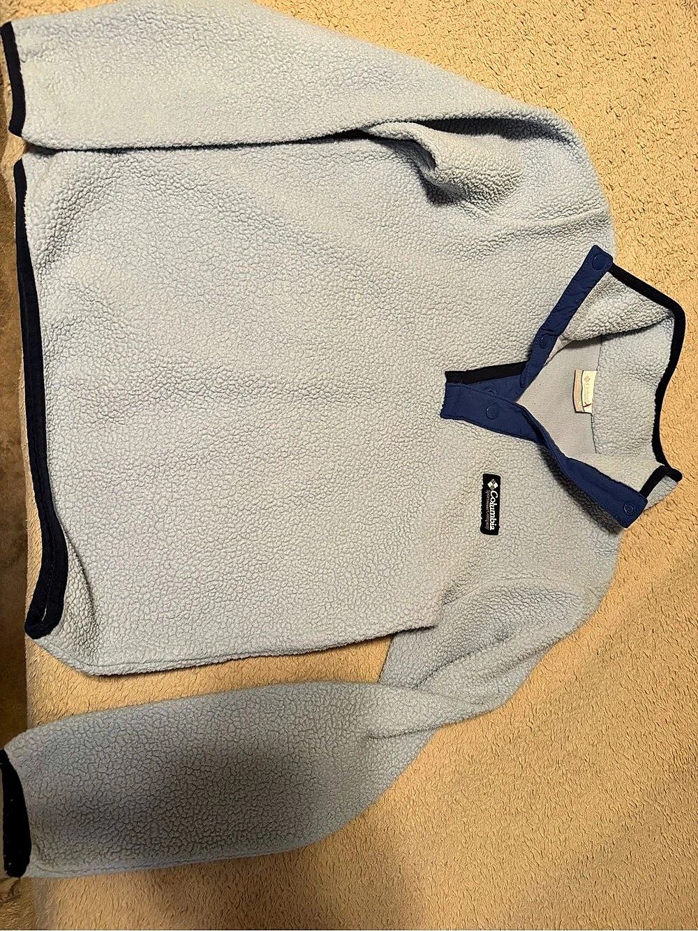 Columbia Youth Helvetia II Half Snap Fleece Pullover Gray & Blue Medium